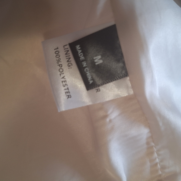 Women's Double-Breasted Cream Wool Coat - Picture 5 of 5